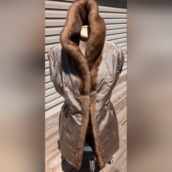 Vintage genuine mink fur jacket Shillitos fur Salon leather belt 50-60s coat - Picture 11 of 17